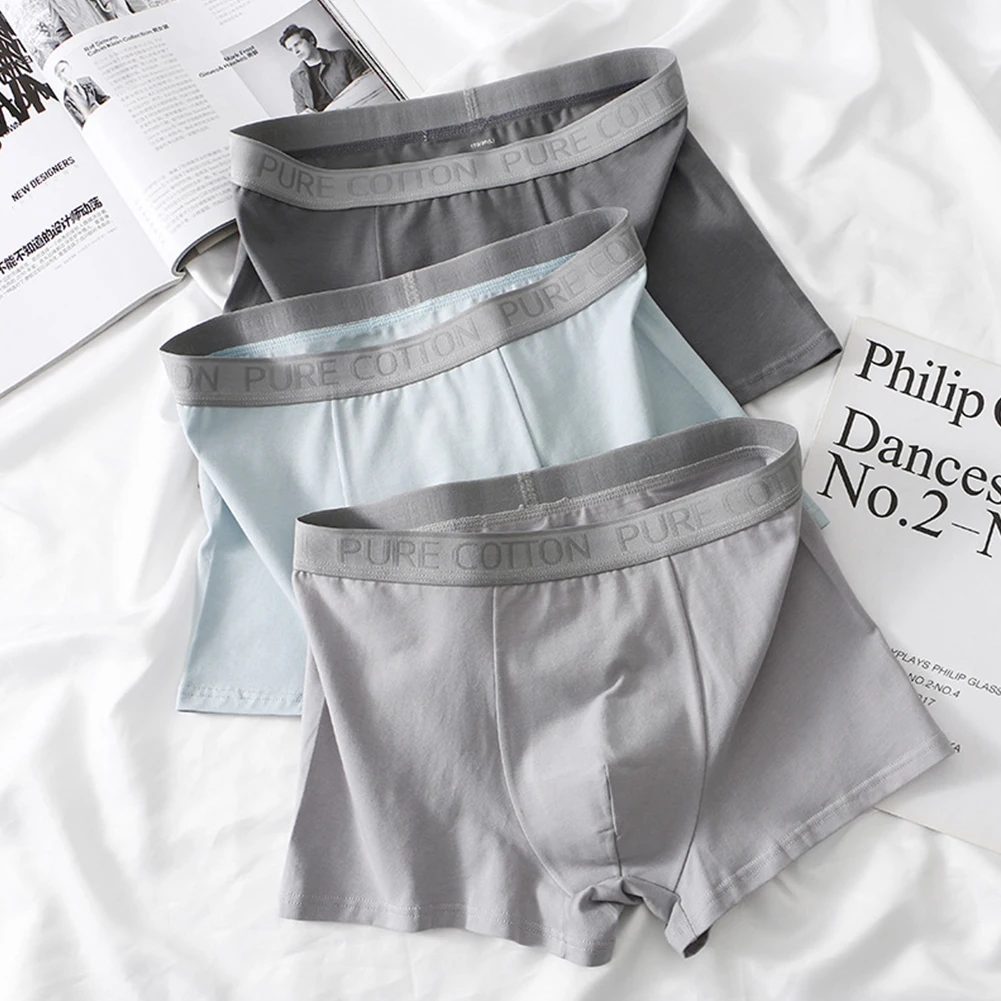

Men Boxer Shorts Men's Panties Male Underpants Calzoncillos Calecon Soft Cotton Underwear Solid Skin Friendly Bottom Wear