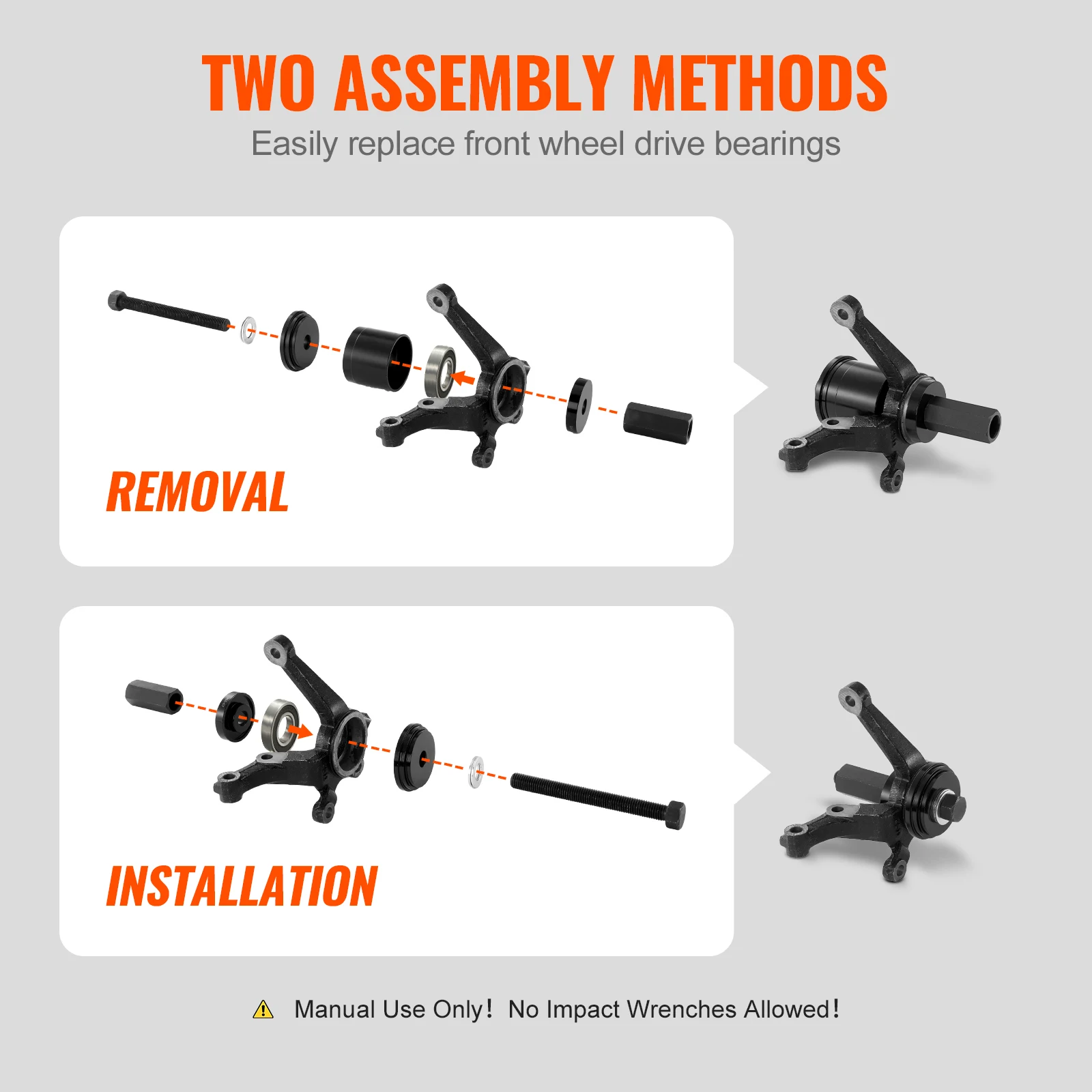 VEVOR Wheel Bearing Press Kit  FWD Bearing Puller Tools for Front Wheel Drive Bearing Removal and Installation