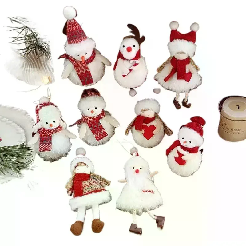 Christmas Plush Snowman Pendant Christmas Tree Hanging Lovely Beautiful Pendant Scene Decorate Christmas Tree Hanging Ornaments