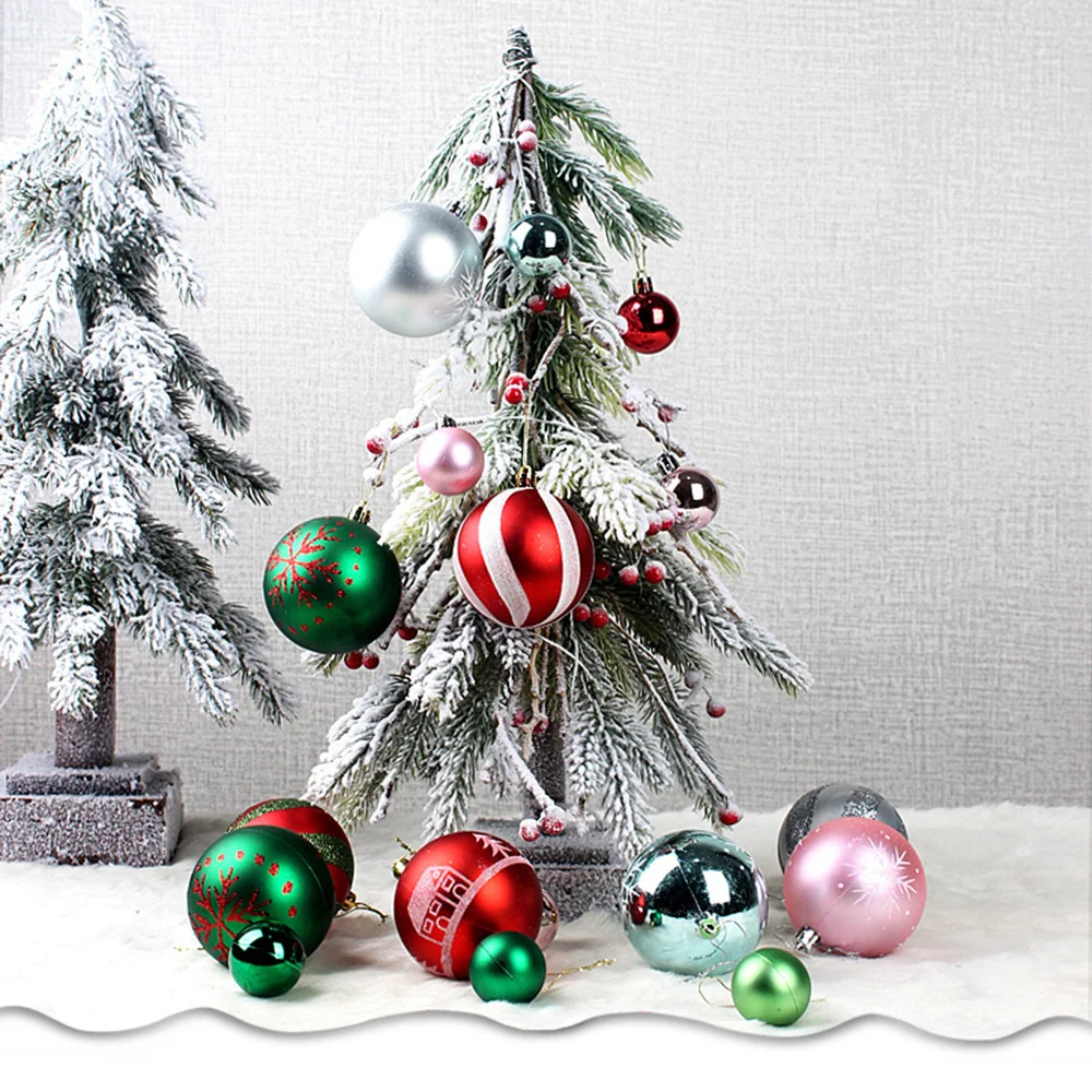 44pcs Christmas Balls Christmas Tree Ornaments Big Ball Xmas Tree Hanging Pendants Home Party Decoration 2024 New Year Gift