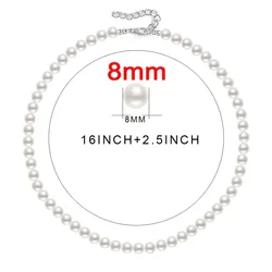 Elegant Pearl Pet Collar Necklace - Adjustable Luxury Jewelry (White 8mm)
