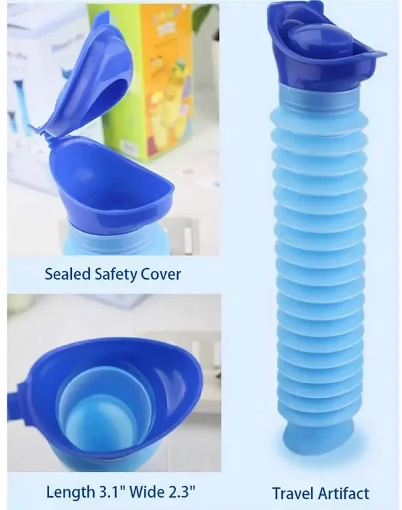 Outdoor Children Emergency Foldable Urinal Portable Car Urinal Travel Telescopic Squat-free Female Boys Camping Hiking 750ml