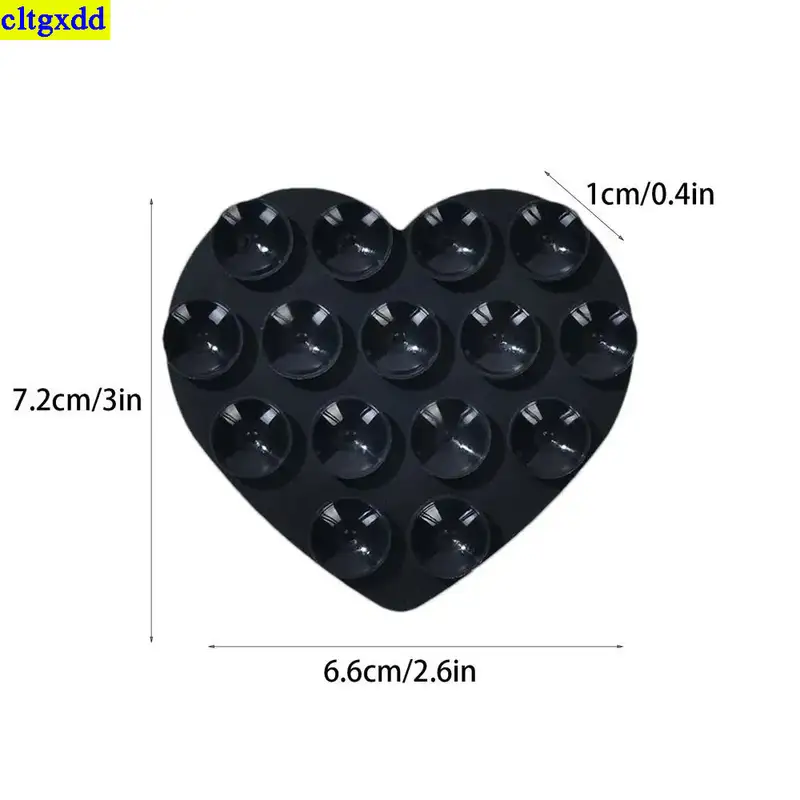 cltgxdd 1piece heart-shaped double-sided suction cup silicone phone holder with 15 suction cups, powerful selfie function - Image 5