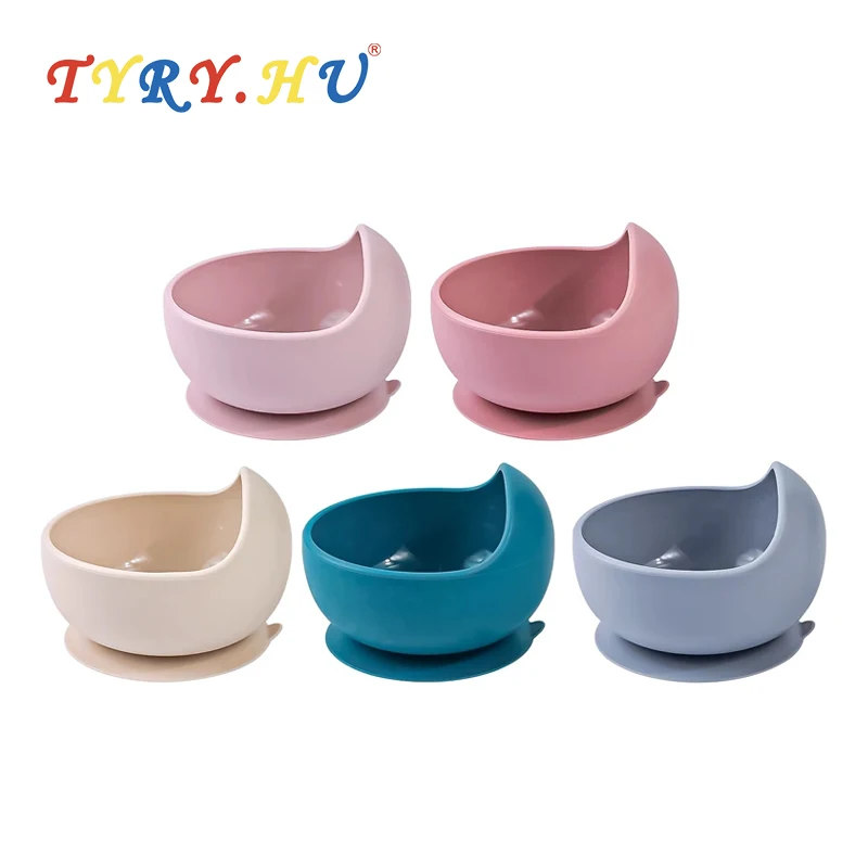 

TYRY.HU Children's Tableware Baby Complementary Food Training Silicone Tableware Baby Suction Bowls Toddler Training Tableware