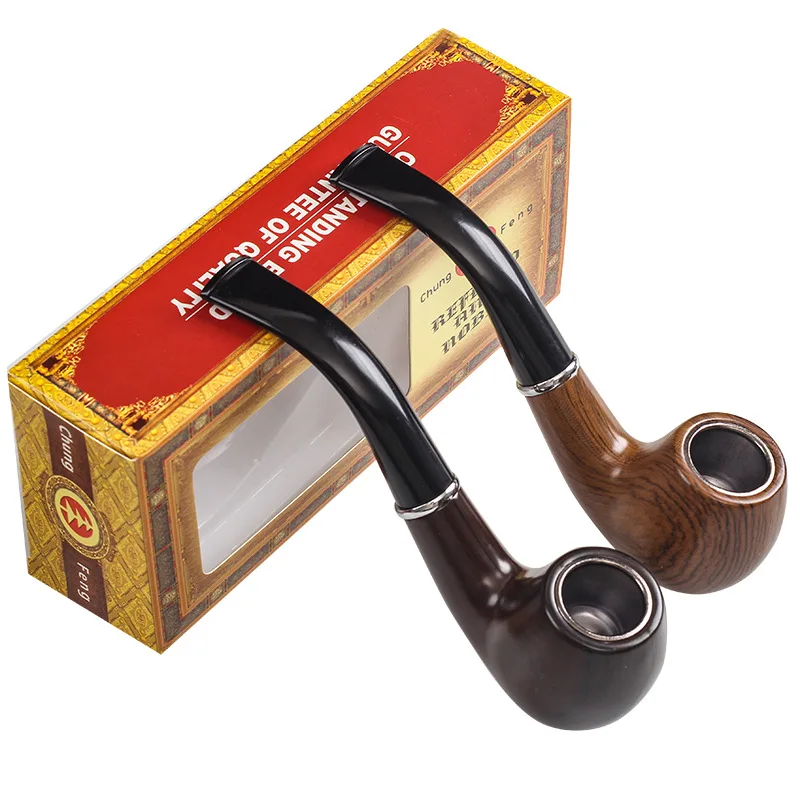 

Ebony resin male pipe old-fashioned retro curved pipe, smoking utensils smoking utensils