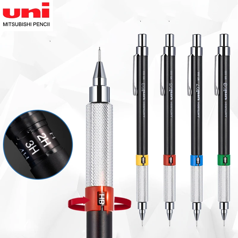 Uni Metal Mechanical Pencils School Stationery Office Automatic Pencil 0.3mm/0.4mm/0.5mm/0.7mm/0.9mm Writing Tools Art Supplie