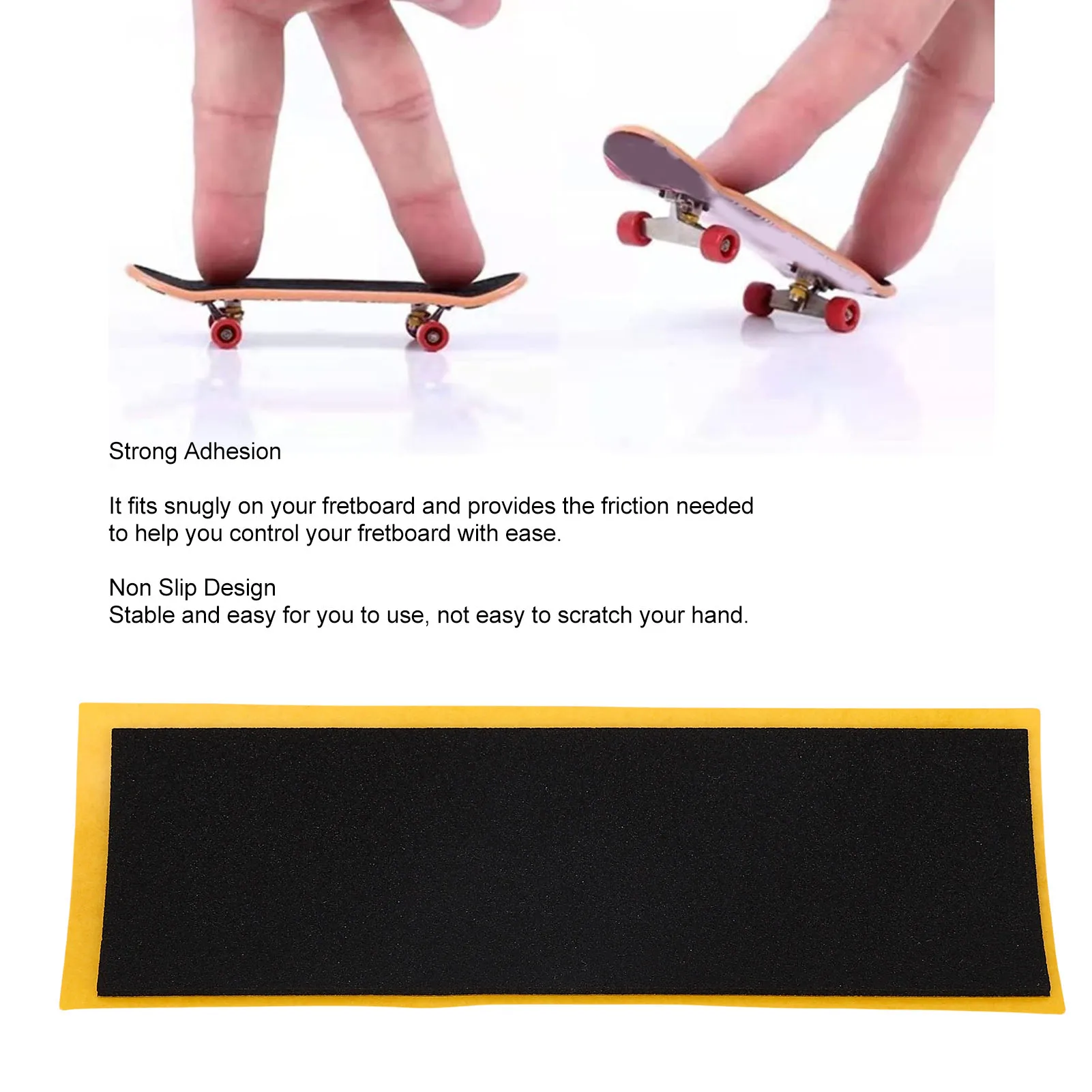 50PCS Black Fingerboard Grip Tape Fingerboard Grip Tapes Black Non Slip Strong Adhesive PU Foam Finger Skateboard Griptape