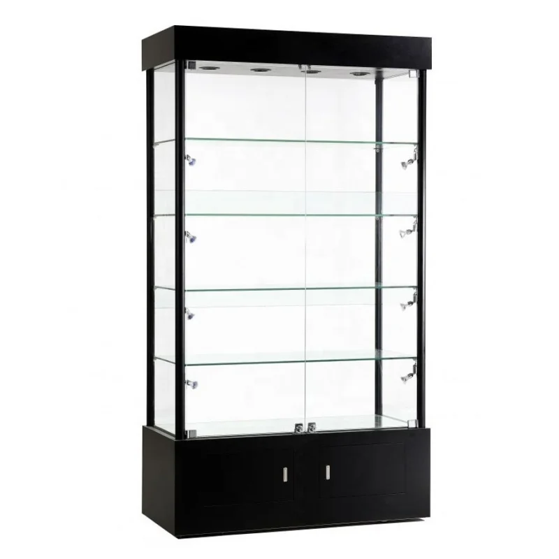 커스텀 목재 부티크 쥬얼리 캐비닛, 밝은 LED 스모크 샵 쇼케이스, 유리 디스플레이 캐비닛