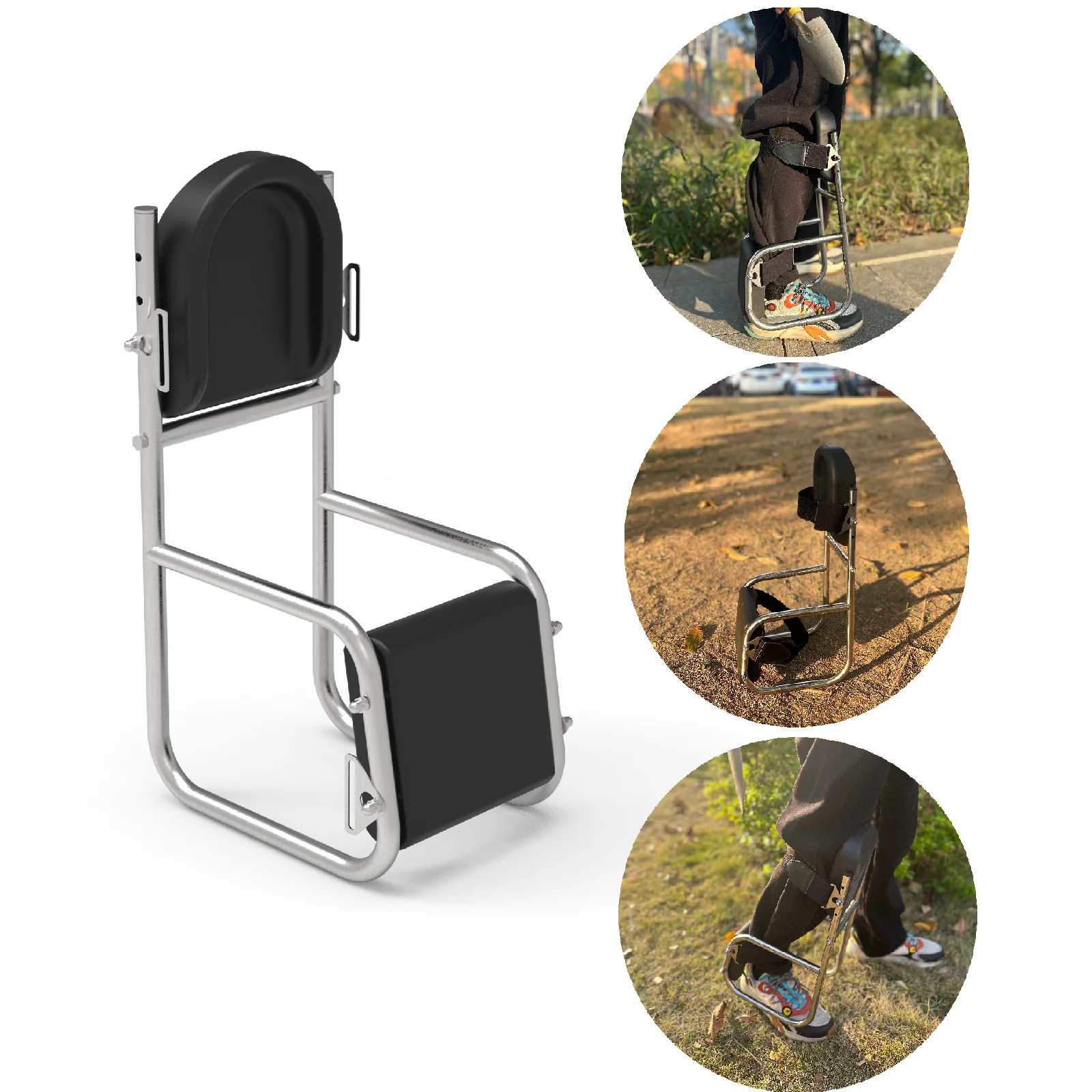 304 Stainless Steel Knee Seat,Designed For Working On Horticultural Farms-Knee Protection,Ankle Support,Durable Thick Knee Pads