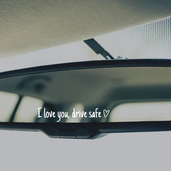 Adesivi per specchietti per auto Ti amo guidano Promemoria di sicurezza sicuro per i conducenti delle donne Accessorio per auto elegante Regalo perfetto