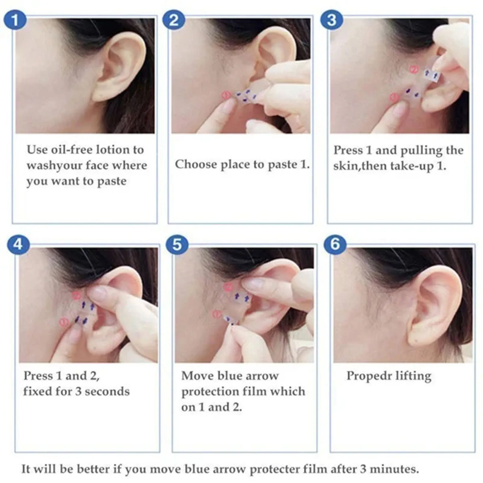 40Pcs Lifting Face Stickers Invisible Transparent Thin Face Patches Lift Tools V-Shape Face Wrinkle Sagging Skin Adhesive Tape 6