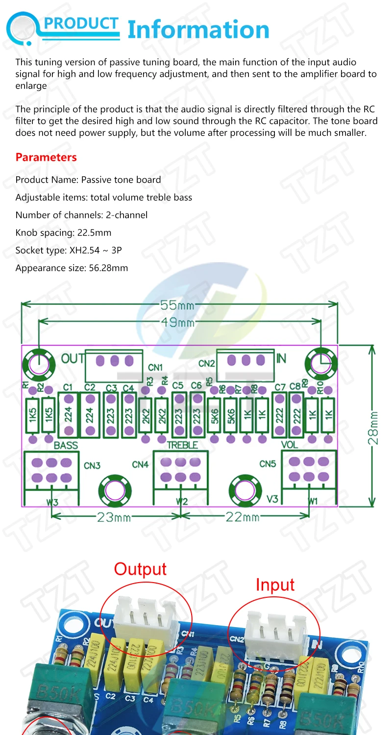 1/3PCS XH-M802 Passive Bord Verstärker Vorverstärker Power Modul Low High Sound Einstellung Electonic Diy Elektronische PCB Board – Detail 1