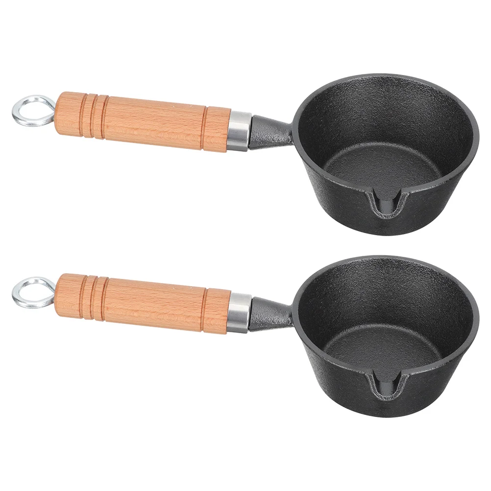 

2pcs Oil Pot Butter Melting Pot Multifunctional Butter Pot Kitchen Accessory Egg Frying Pan