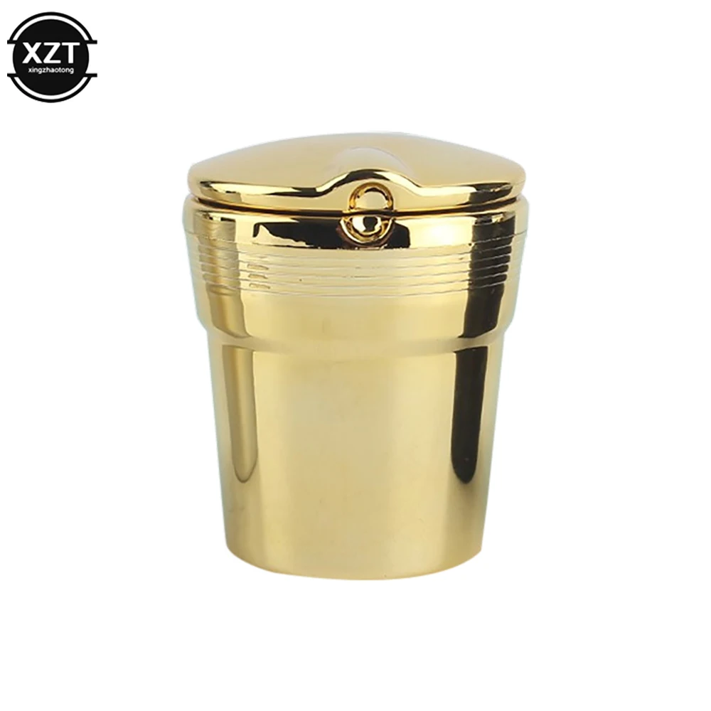 Car Ashtray Car Garbag Can With Led Light With Cover Creative Personality Covered Inside The multi-function Supplies