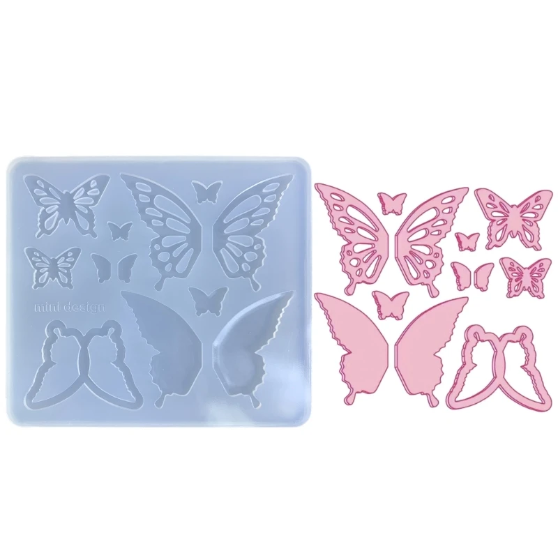 

DIY Filler Various Styles Butterfly-shape Parts Silicone Epoxy Mold DIY Keychain Pendant Crafting Mould for Valentines 57BD