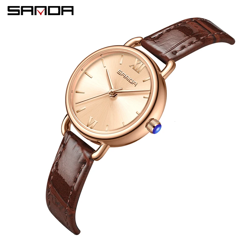 2023 Sanda 1118 New Watch Quartz Watch Fashion lovely Simplicity Waterproof Quartz Women's Belt Green Watch