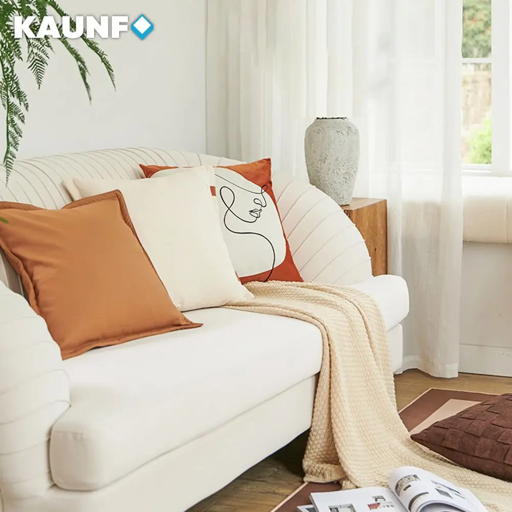 

KAUNFO Square Pillowcase Home Decorative Brown Warm Soft Sofa Fur Cushion Cover 45x45cm 1PC