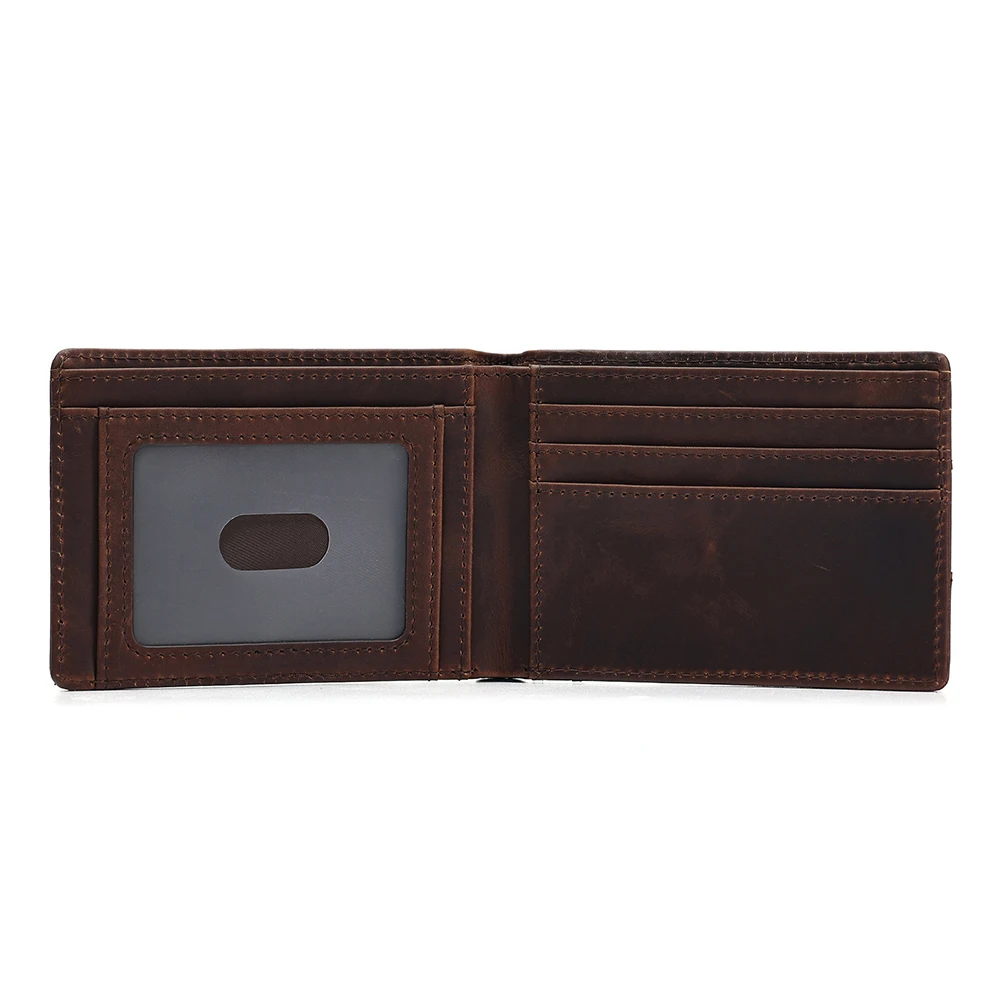 New RFID Wallet Men Crazy Horse Leather Positioning Card Set Genuine Leather wallet men card holder Male Wallet