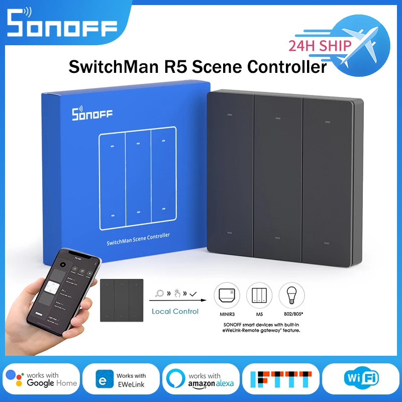 Sonoff Switchman r5 Controlador de Cena com Bateria 6-key sem Fio Ewelink-controle Remoto Funciona Sonoff m5 Minir3 Casa Inteligente