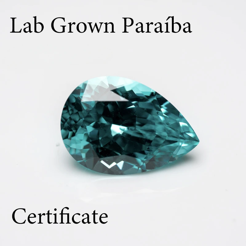 

Lab Grown Sapphire Paraiba Pear Shape VVS1 Charms Diy Gemstone Beads for Jewelry Making Selectable AGL Certificate