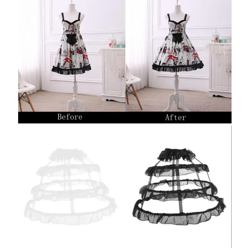 Wedding Dress Petticoat Crinoline Slips Half Slip White Black 48cm Underskirt Hoopskirt Ball Gown Bridal Dress Hoop