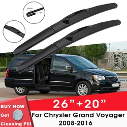 Car Wiper Blade Front Window Windshield Rubber Silicon Gel Refill For Chrysler Grand Voyager 2008-2016 26