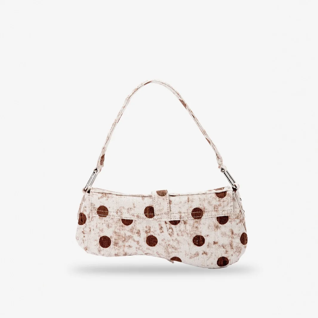 Fashion Canvas Leopard Print Shoulde Bag Brand Exquisite Asymmetric Women Saddle Bag High-end Cow Pattern New White Underarm Bag