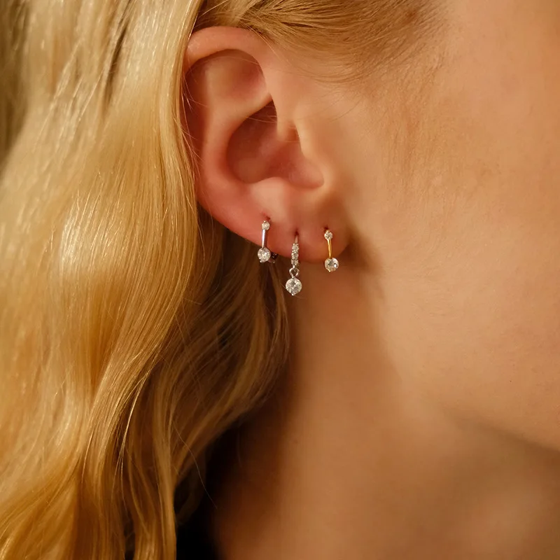 925 Sterling Silver Earrings Exquisite Petite Simple Unique Style Elegant Fashionable Light Luxurious Ear Accessories for Women - 6