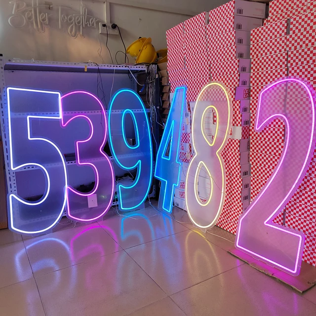 Number 1 Led Light Birthday Large  Neon Happy Birthday Sign Large - Light 1  2 3 4 5 - Aliexpress