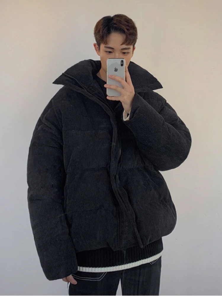 Korean Version of Winter Chic Corduroy Jacket Loose Cotton-padded Jacket Thickened Cotton-padded Jacket Men's Youth Bread Jacket