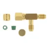 1Pc 1/4'' Valves Core Tee Adapter With Swivel Connector for Gauge Deep Vacuum Pump Manifold 1