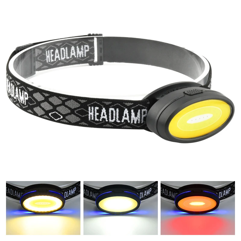 

3 Light Source Headlamp Emergency Flashlight Type-C Charging Headlight Outdoor Adventure Hiking Cob Strong Head Lamp