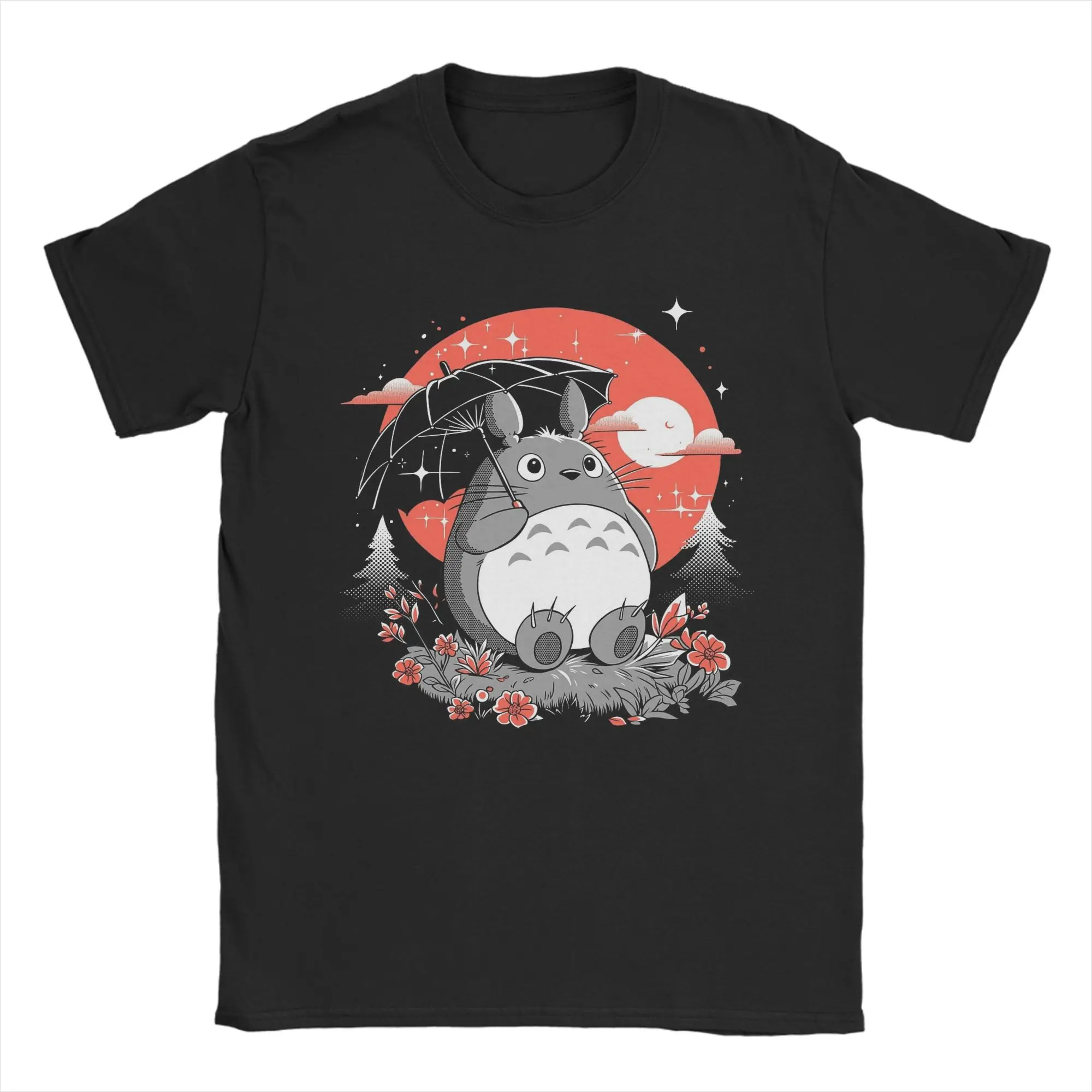 Vintage Totoro-Inspired Graphic Cotton T-Shirt - Fun & Casual Crewneck Tee