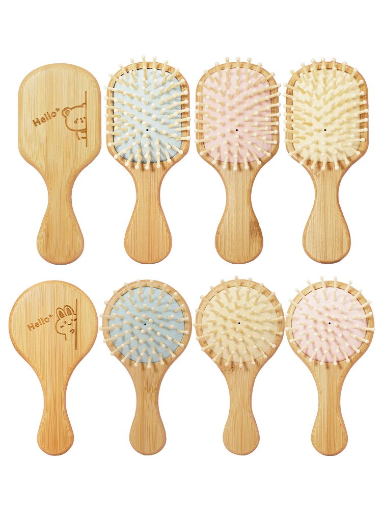 Cute Cat Hair Brush Nature Wooden Anti-Static Detangle Brush Hair Scalp Massage Comb Air Cushion Styling Tools for Child Girls curly hair brush hair brush comb hair comb hair comb set wooden handle brush