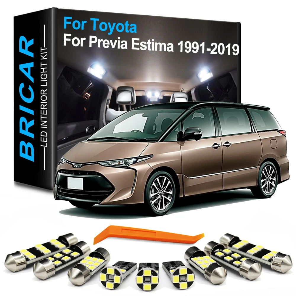 

Bricar Canbus For Toyota Previa Estima Tarago MK1 MK2 MK3 I II III ACR30 ACR50 1990-2017 2018 2019 Interior LED Bulb Light Kit