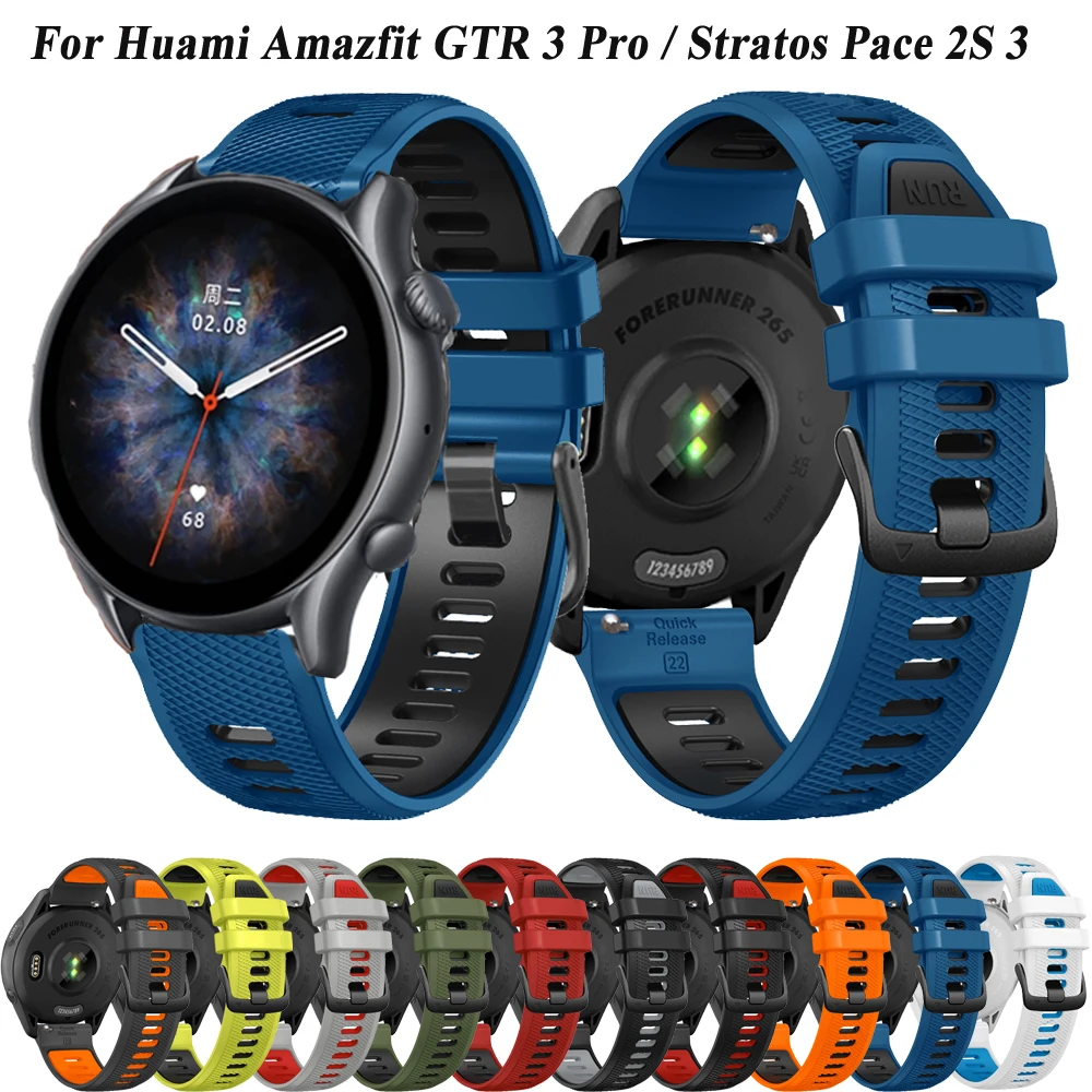 Cinturino In Silicone Per Huami Amazfit Gtr 3 Pro /Gtr 47Mm Cinturino Per Cinturino Amazfit Stratos Pace 2S 3 /Gtr 2E /Gtr 4