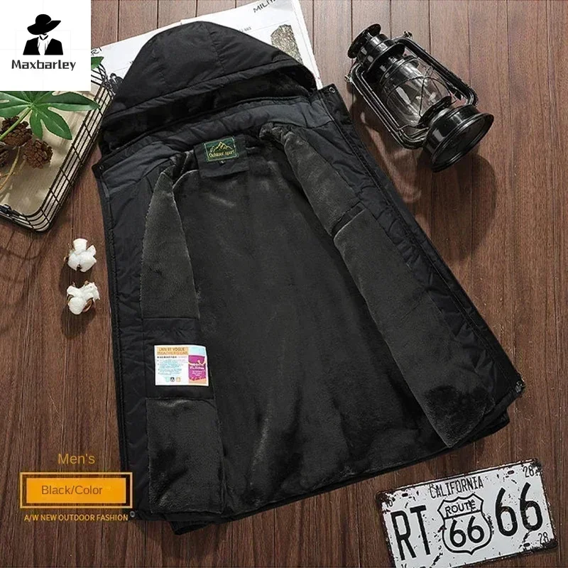 Sweatshirt Jacket Cotton Jacket Parka Coat Men Winter Fleece Jacket Casual Warm Outdoor Coat