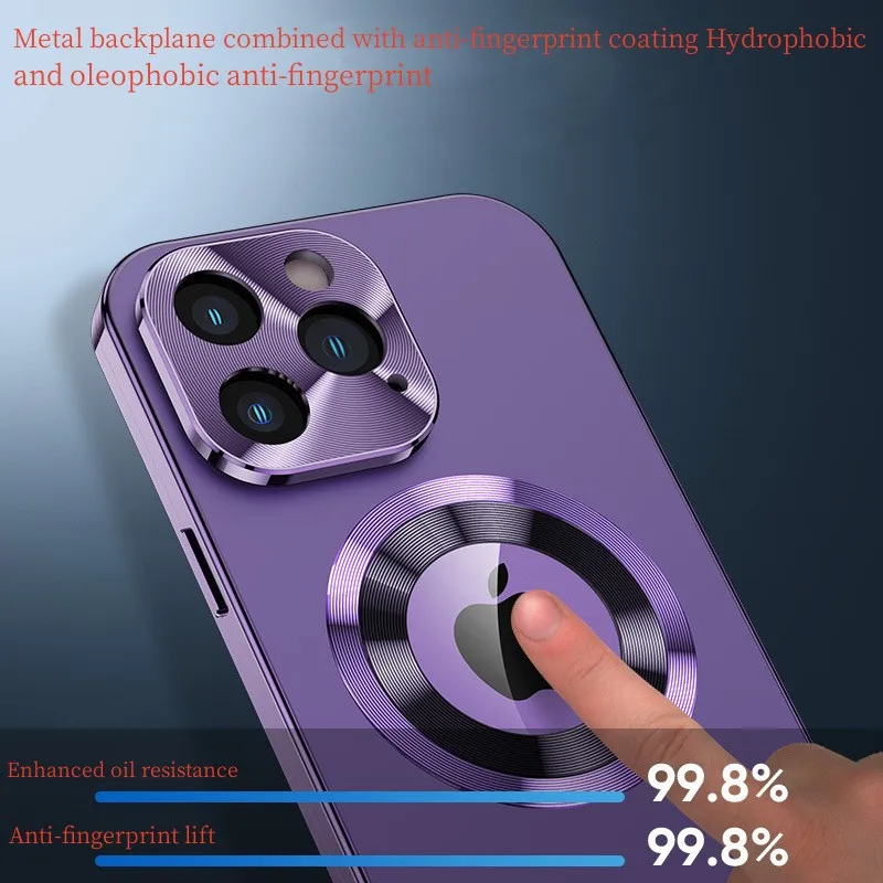 All-Inclusive Hard Case for Mobile Phone, Metal Anti-Peep Double-Sided Glass Suitable for iPhone 14 Plus, 13 Pro Max, 12 Pro 11