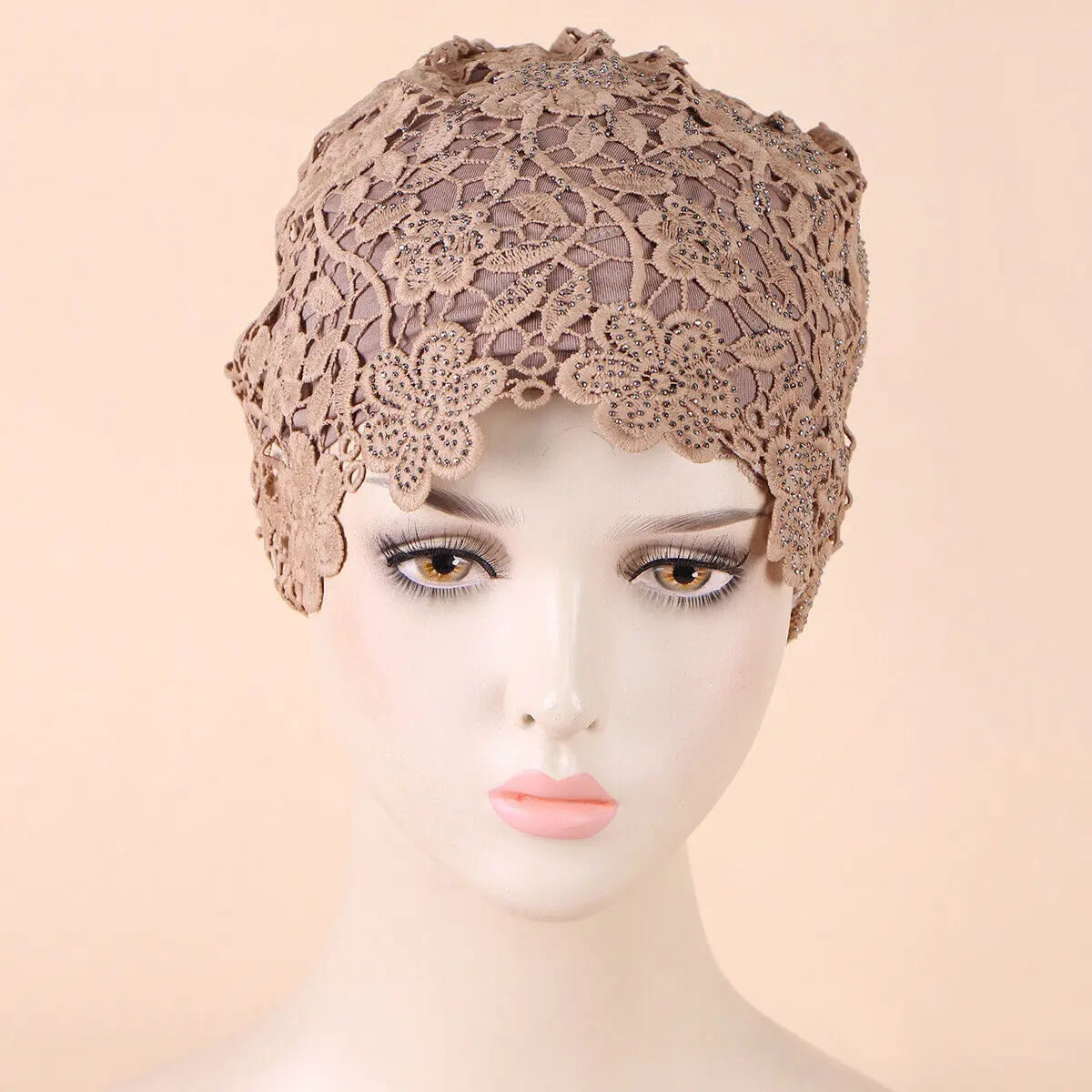 High Quality Lace Embroidery Turban Hat Headcover Floral Islamic Headwrap Headscarf Bonnet Summer Party Hijab Cap Women Headwear 2