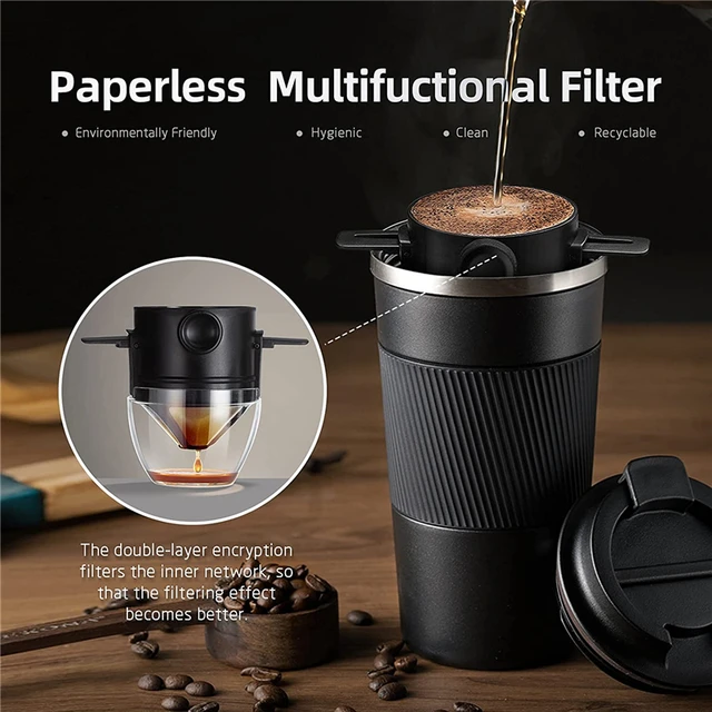 Caffettiera con filtro per caffè portatile pieghevole Caffettiera a goccia  in acciaio inossidabile Porta tè Riutilizzabile senza carta per versare  sopra il gocciolatore per caffè – i migliori prodotti nel negozio online