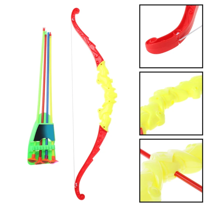 Outdoor Sports Archery Toy Bow With 4Pcs Soft Arrows Kids Toys Game Activity 