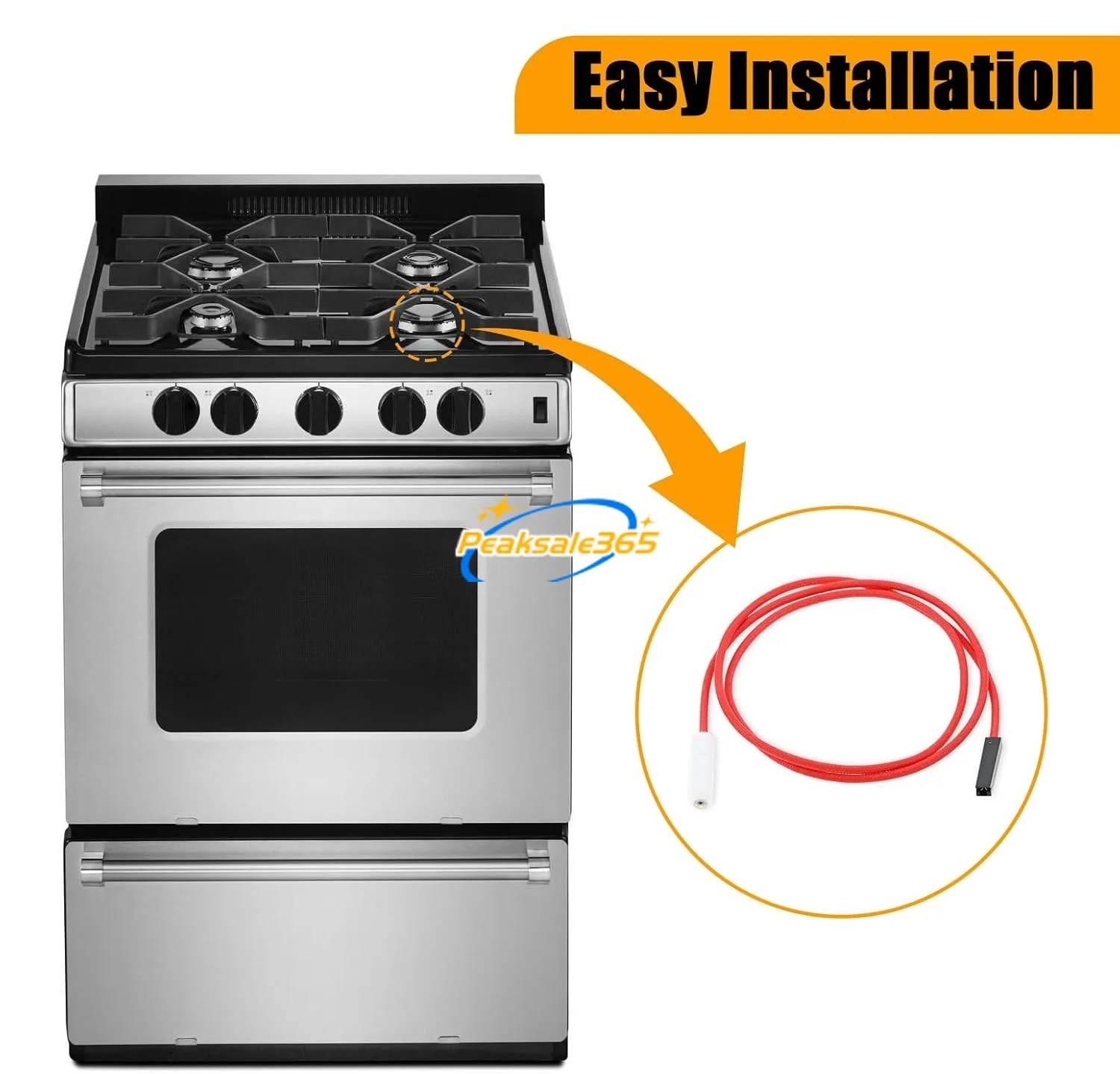 W10209656 W10112313 Gas Range Surface Burner Igniter Spark Ceramic Electrode +Mounting Clip for Whirlpool Maytag KitchenAid 5PCS