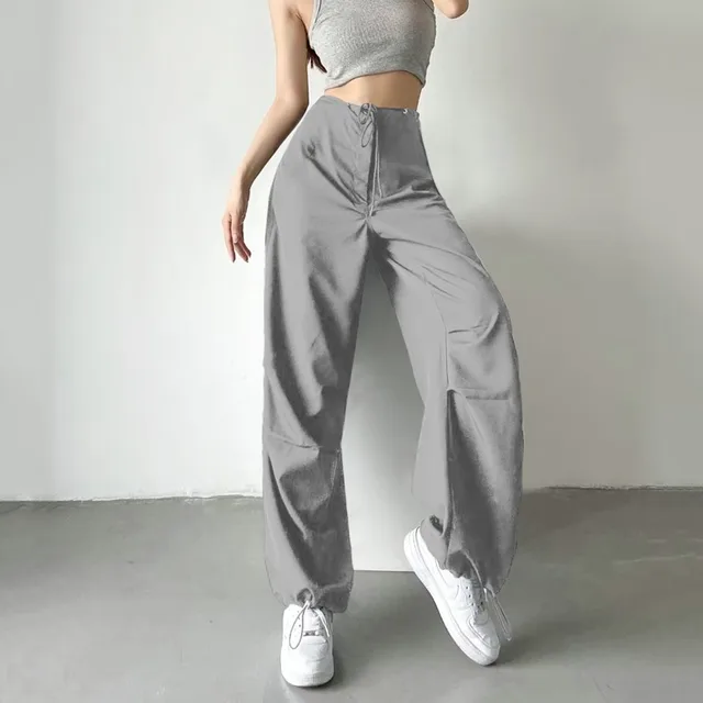 Y2k Women Vintage Black Korean Harajuku Baggy Parachute Track Pants  Oversized Sweatpants Wide Leg Joggers Trousers 2000s Clothes - Pants &  Capris - AliExpress