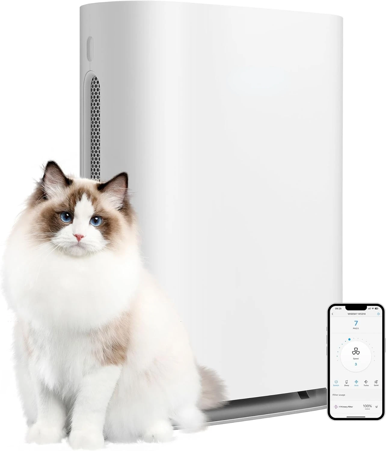 

HEPA Removes Pollen, Dust, Smoke, Pets Odor, Alexa Air Cleaner for Home Bedroom, Large Room up to 1241 sq. ft