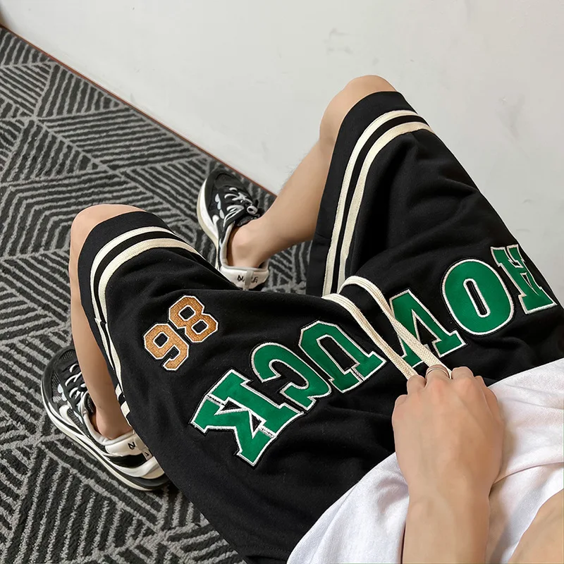 Number and letter embroidery basketball shorts men 2023 summer popular y2k  baggy sweatpant casual all-match short men streetwear - AliExpress