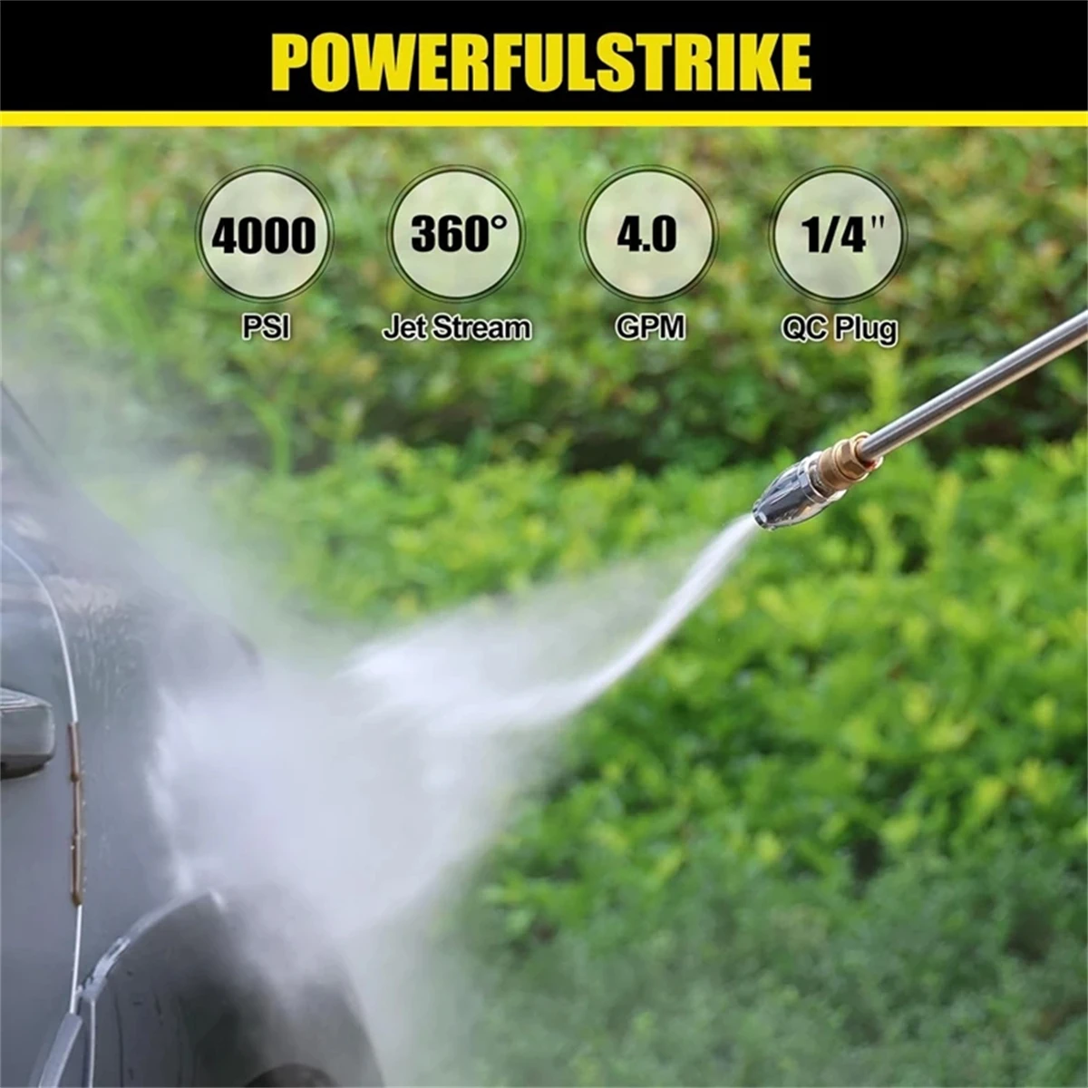 360° Rotating Turbo Nozzle for Pressure Washers! 1/4" Quick - Connect, Ideal for Concrete, Brick, Wood Fences & Windows 6