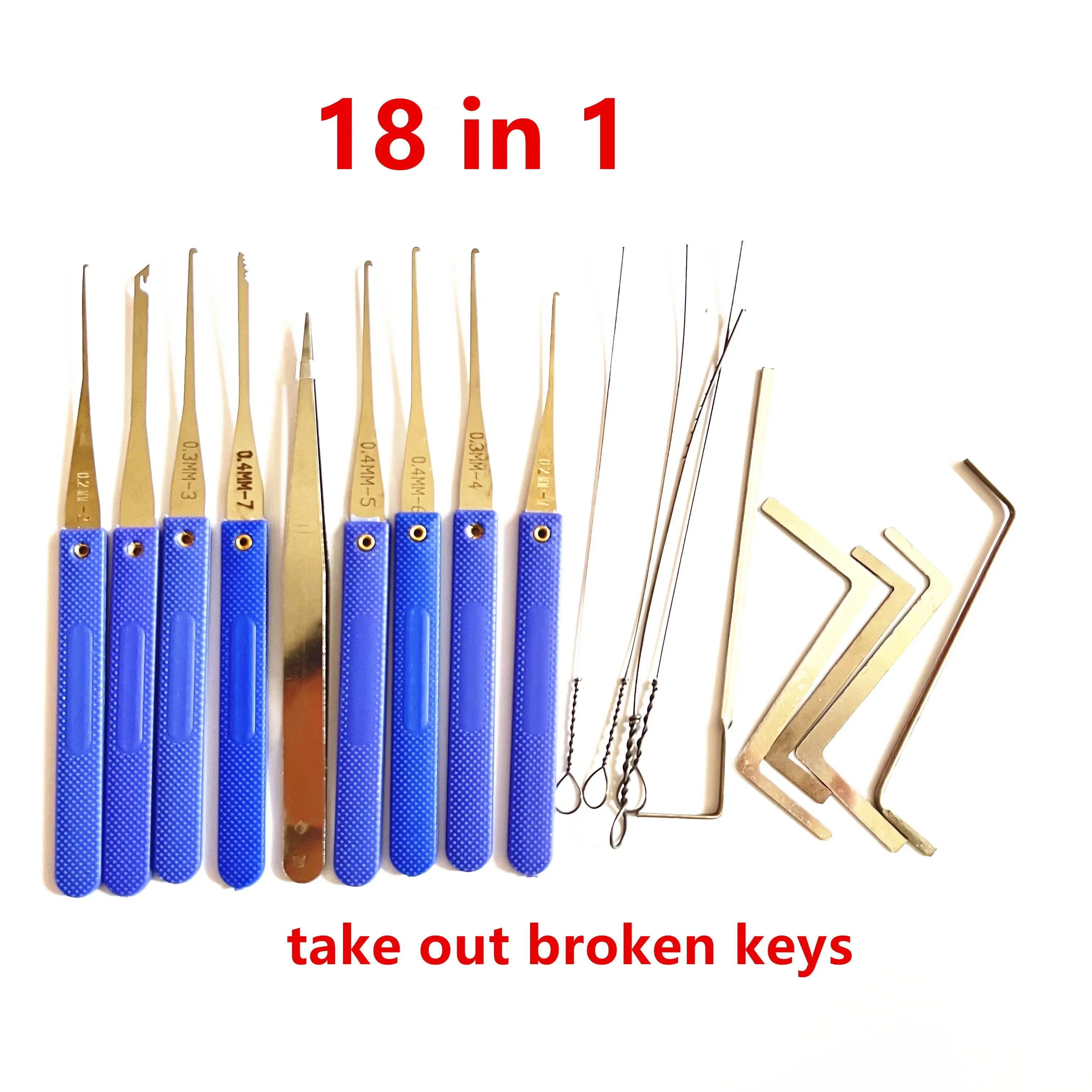 18 in 1 Locksmith Extractor Tools Kit Broken Key Remove Tool Set with Tension Wrench Tools for Family Home Life Helper locksmith extractor tools