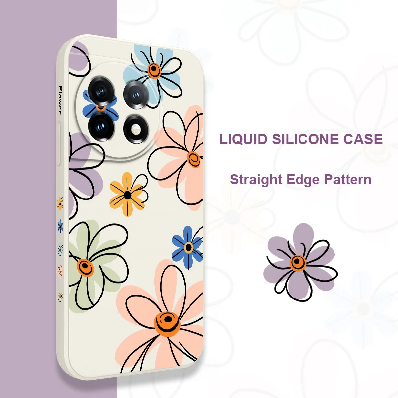 Hoop Flower Liquid Silicone Phone Case Cover