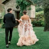 Customized Fairy Colorful Embrioiderey Puffy Wedding Dress Off Shoulders Sweetheart Overlay Tulle Bloom Flower Bridal Gowns 5