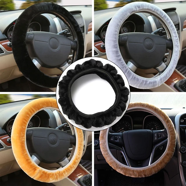 Universal Mesh stoff Lenkrad Plüsch Auto Lenkrad Abdeckung Set Warme Weiche  Fuzzy Plüsch Winter Auto Zubehör Innen - AliExpress